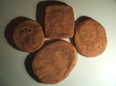 Untitled (series of clay reliefs). Click to see next image.