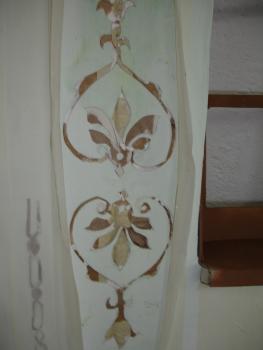 The Fabric of Home, Close up, carved wallpaper.. Click to see next image.