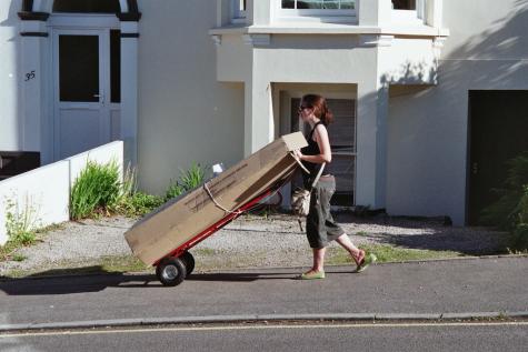 Moving House Project, House in transit. Click to see next image.