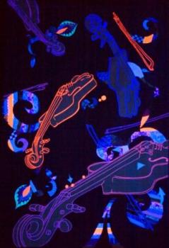 violins in uv light. Click to see next image.