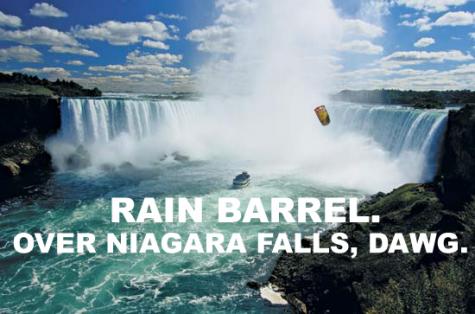 Rain barrel over niagara falls dawg. Click to see next image.